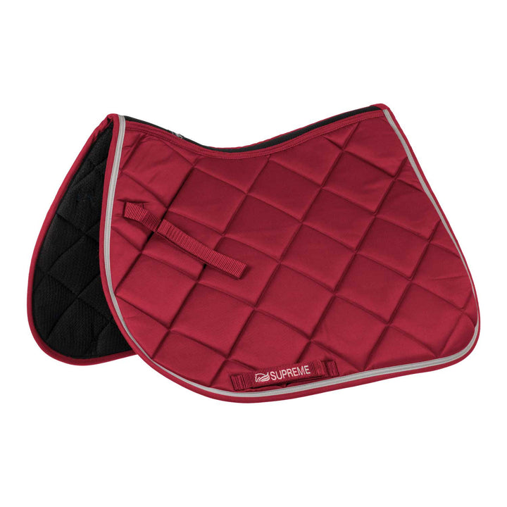 JUMPING QUILTED SADDLE PAD BURGUNDY/LIGHT GREY