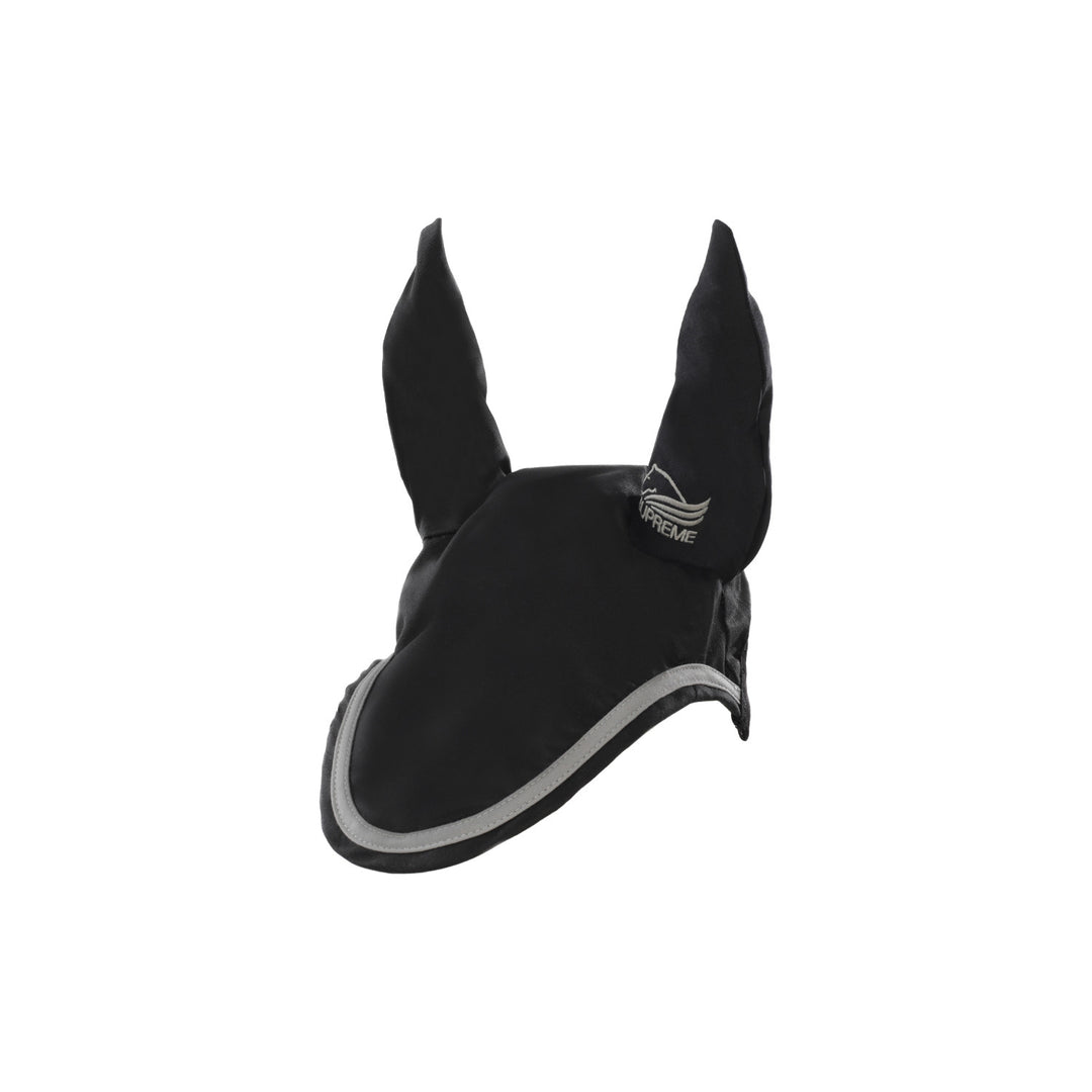 Cotton pony bonnet with contrast piping BLACK/LIGHT GREY