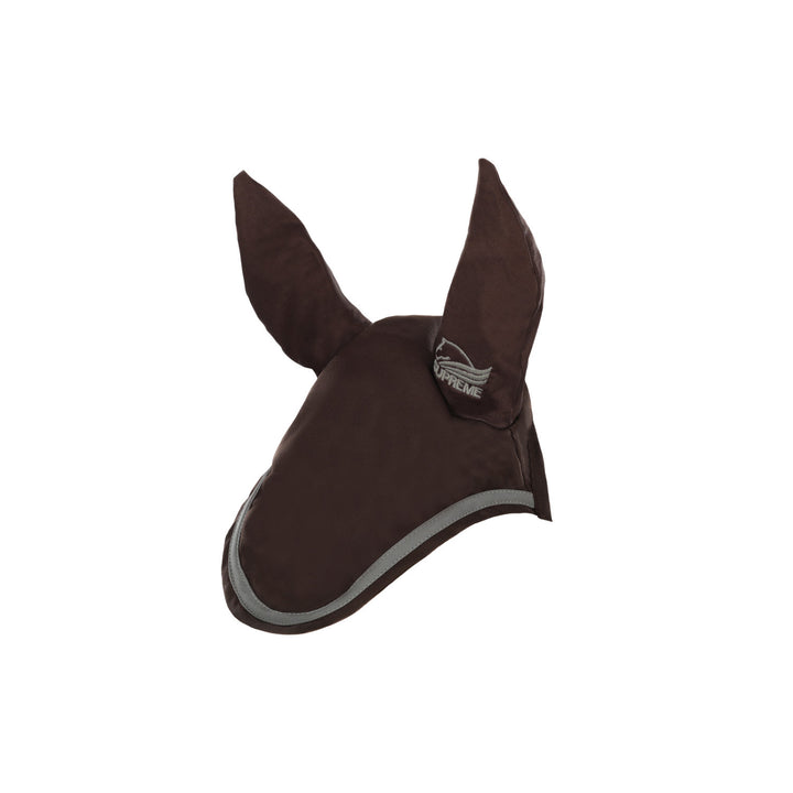 Cotton pony bonnet with contrast piping BROWN/LIGHT GREY