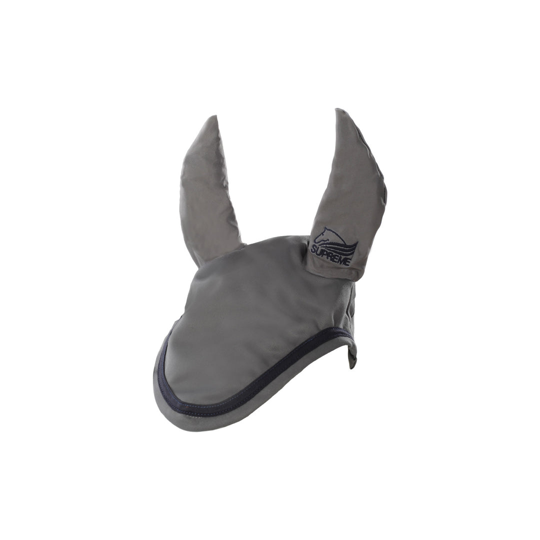 Cotton pony bonnet with contrast piping GREY/NAVY