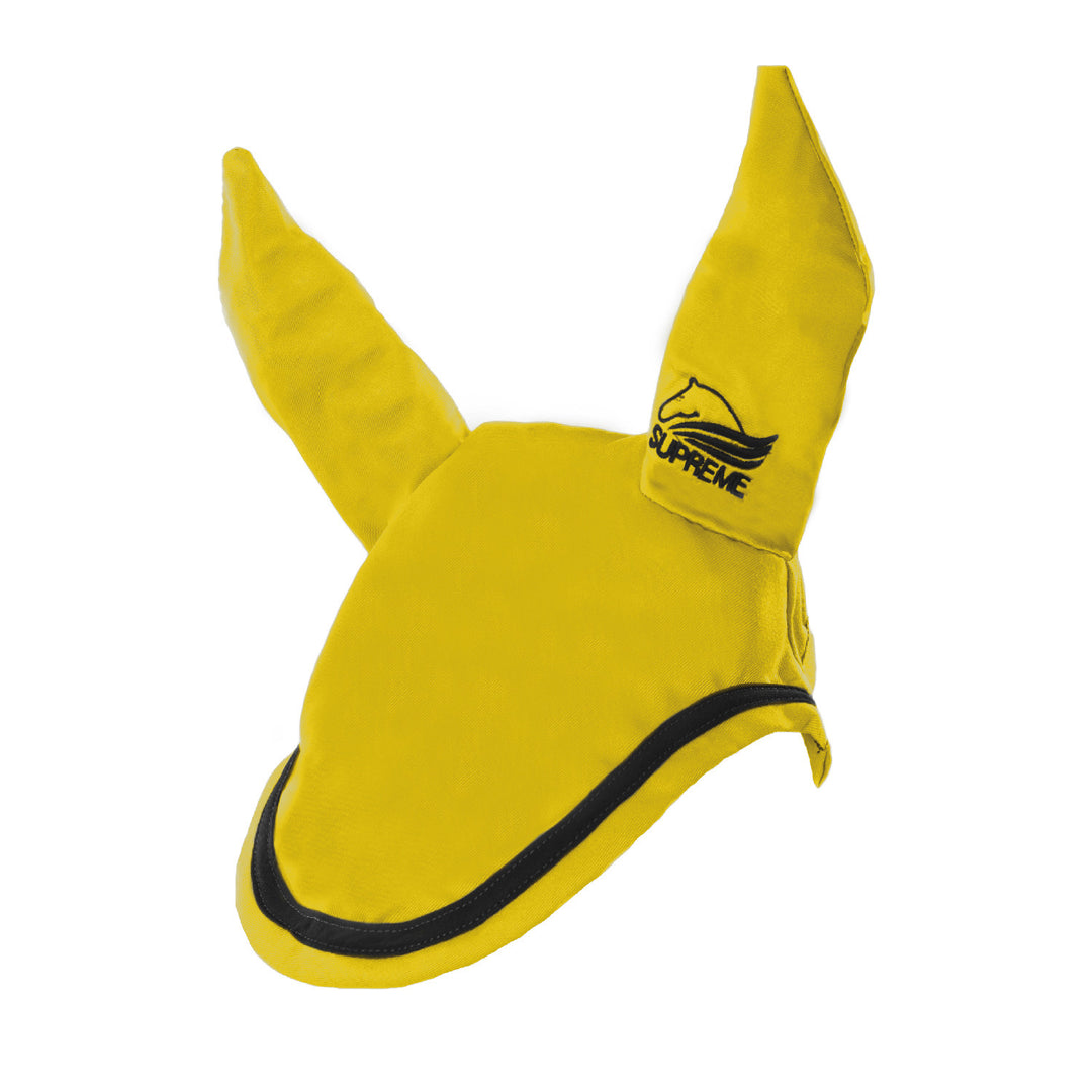 Cotton pony bonnet with contrast piping YELLOW/BLACK