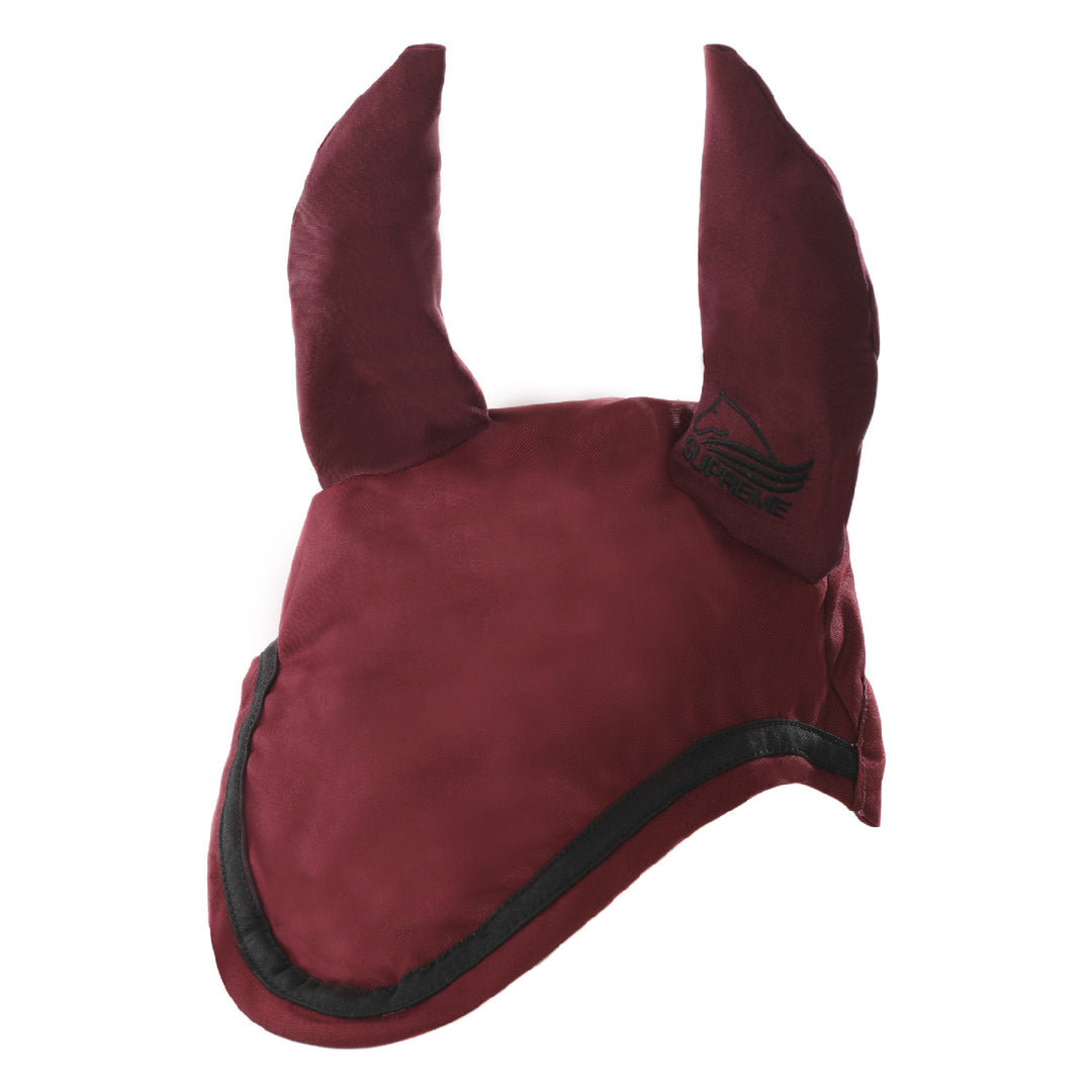 HORSE COTTON FLY VEIL BURGUNDY/BLACK