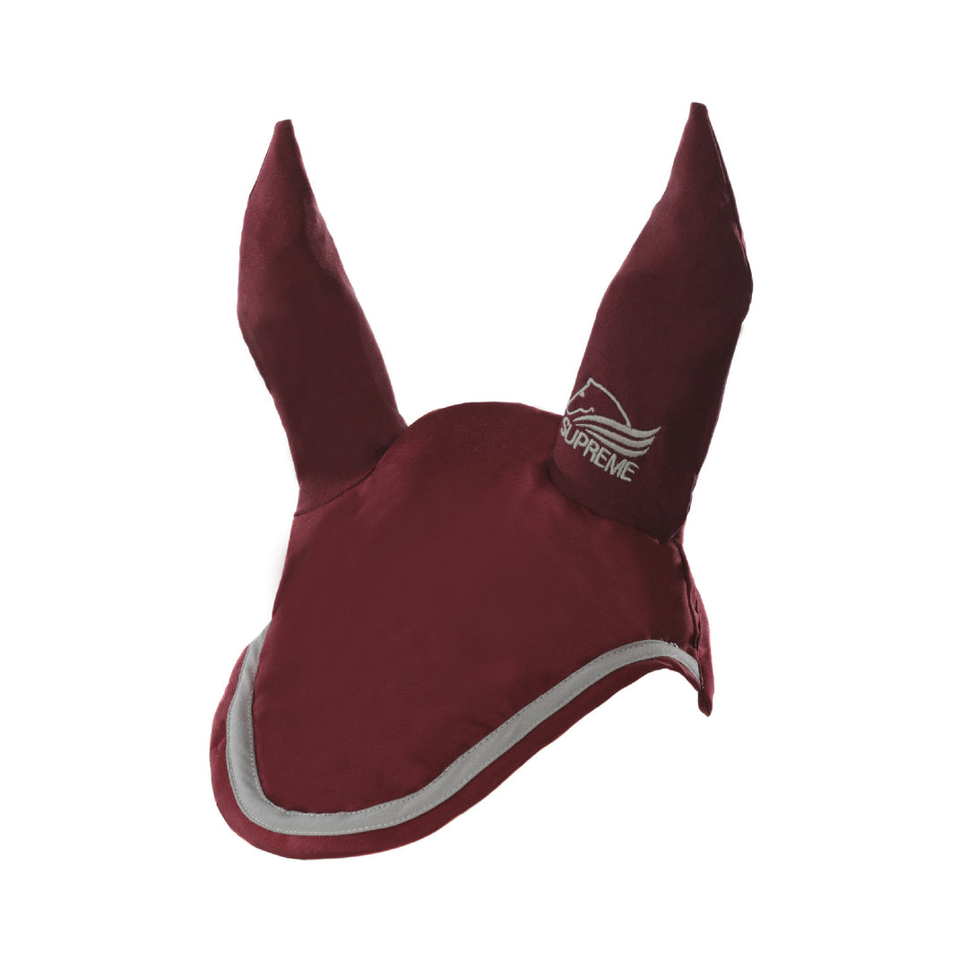 HORSE COTTON FLY VEIL BURGUNDY/LIGHT GREY