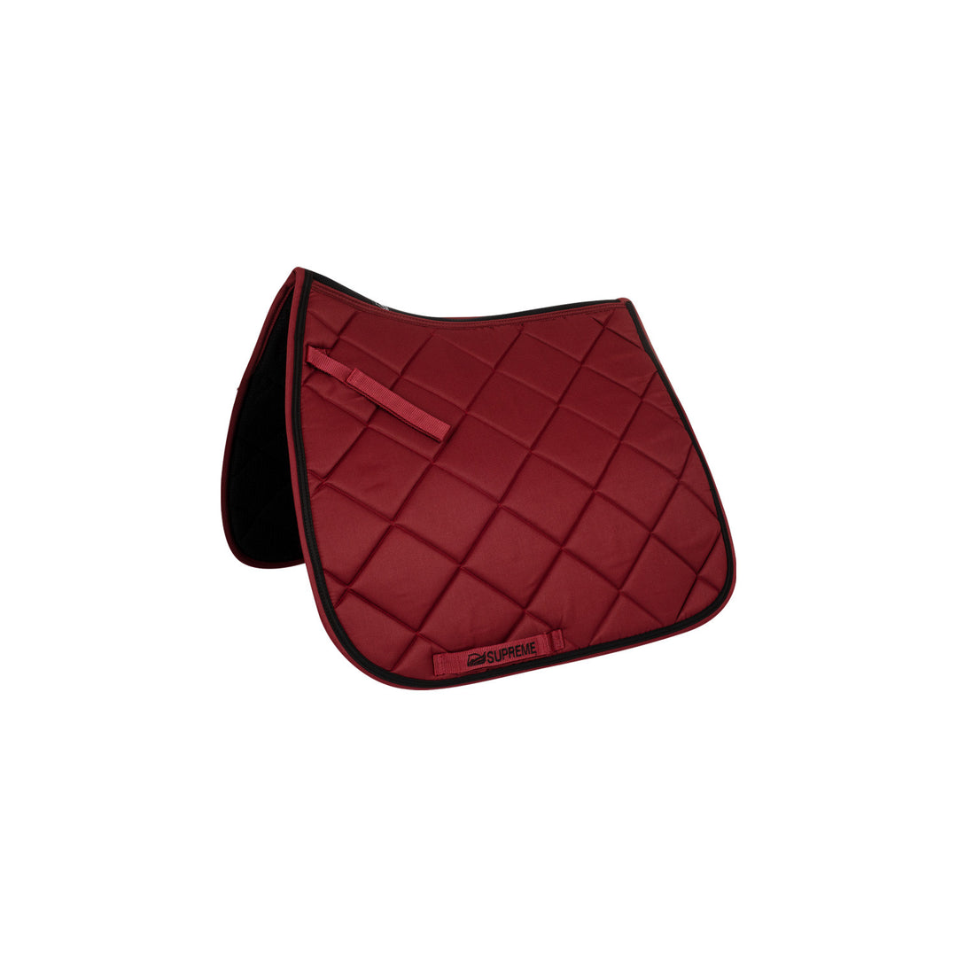 Quilted dressage saddle pad BURGUNDY/BLACK