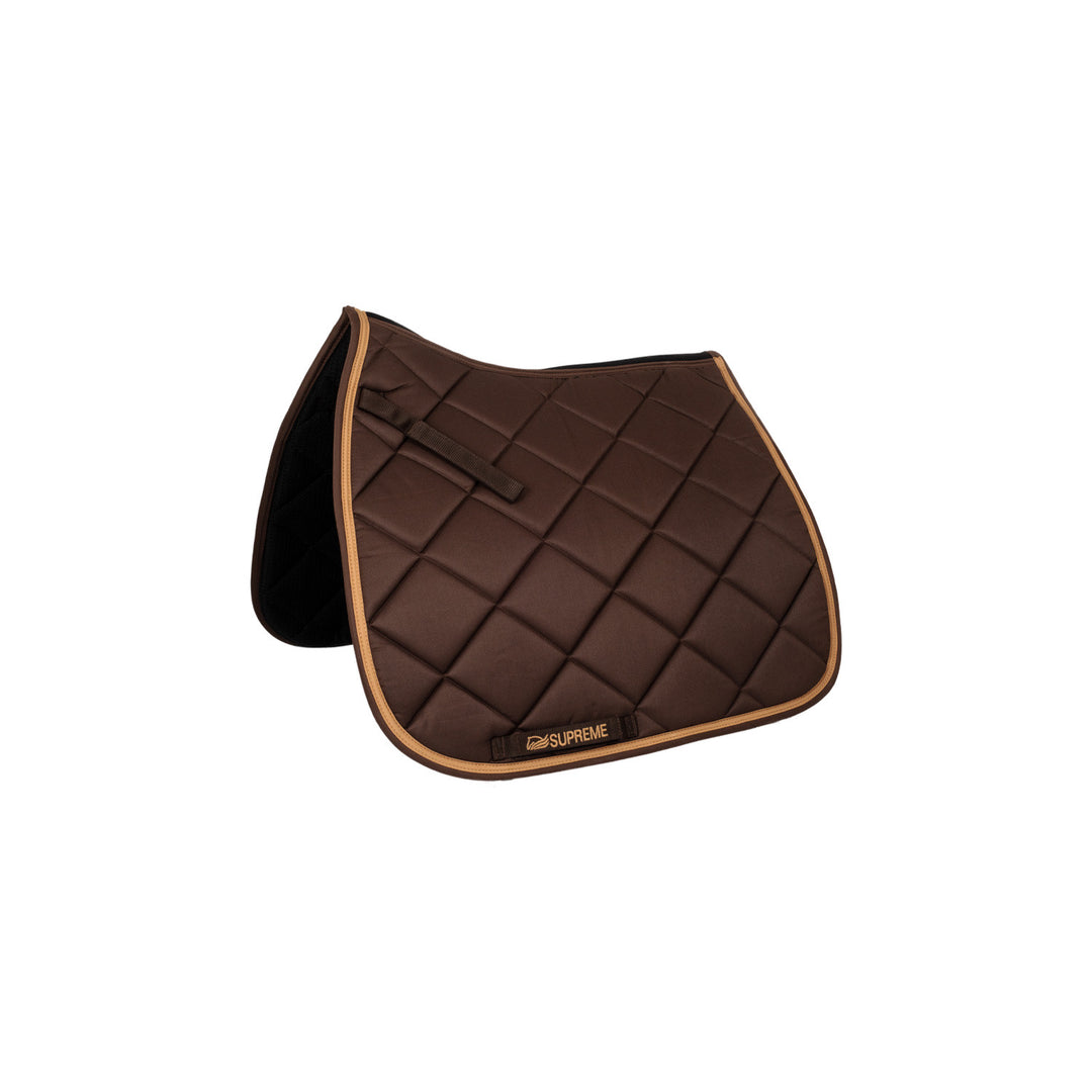 Quilted dressage saddle pad BROWN/BEIGE