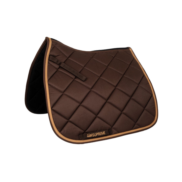 Quilted dressage saddle pad BROWN/BEIGE