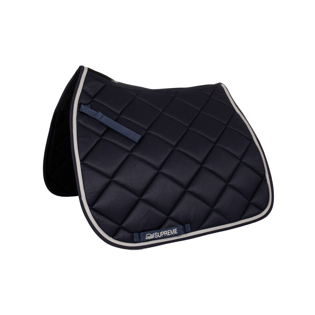 Quilted dressage saddle pad NAVY/LIGHT GREY