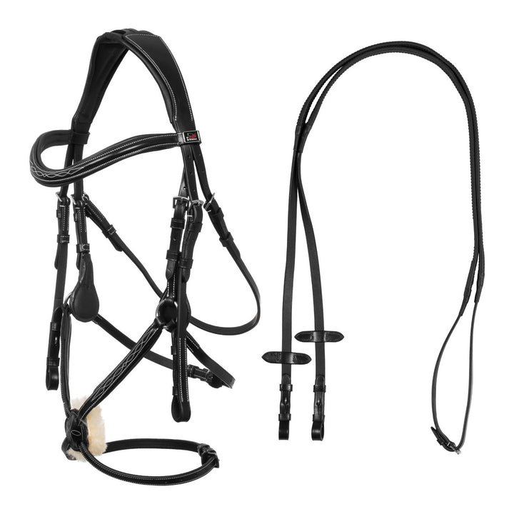 Mexican bridle with anatomical and curved nos BLACK