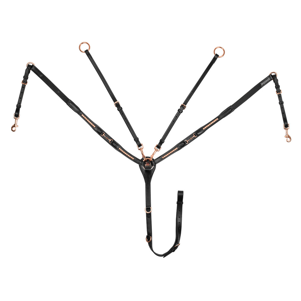BREASTPLATE WITH TREAD DETAILS LEATHER FORK BLACK