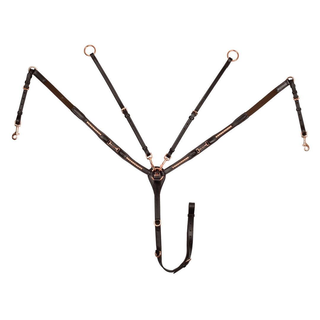 BREASTPLATE WITH TREAD DETAILS LEATHER FORK BROWN