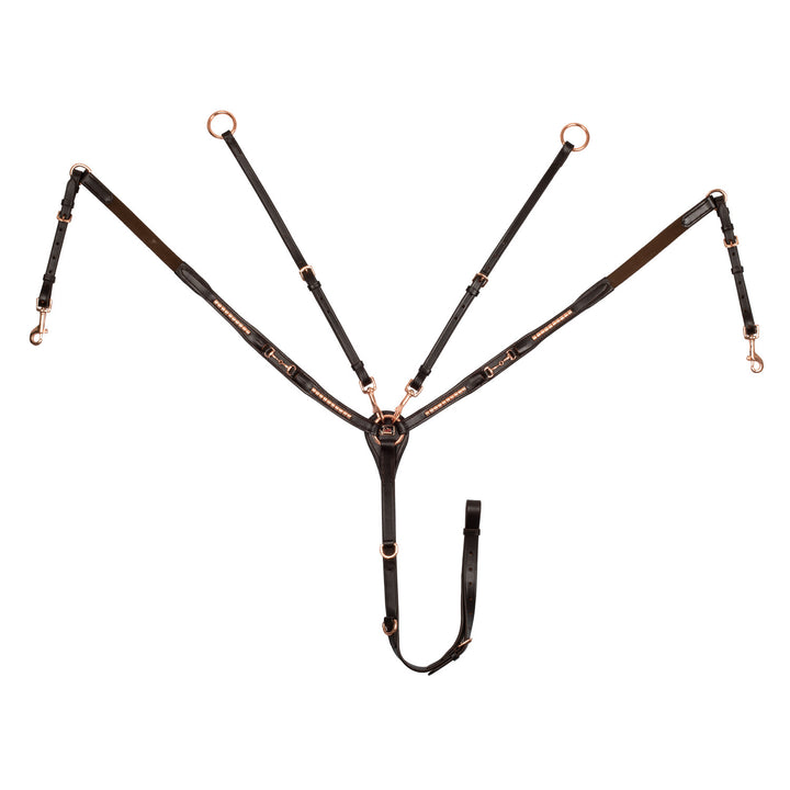 BREASTPLATE WITH TREAD DETAILS LEATHER FORK BROWN