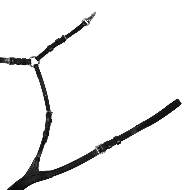 Anatomical leather hunting breastplate with removable martingale