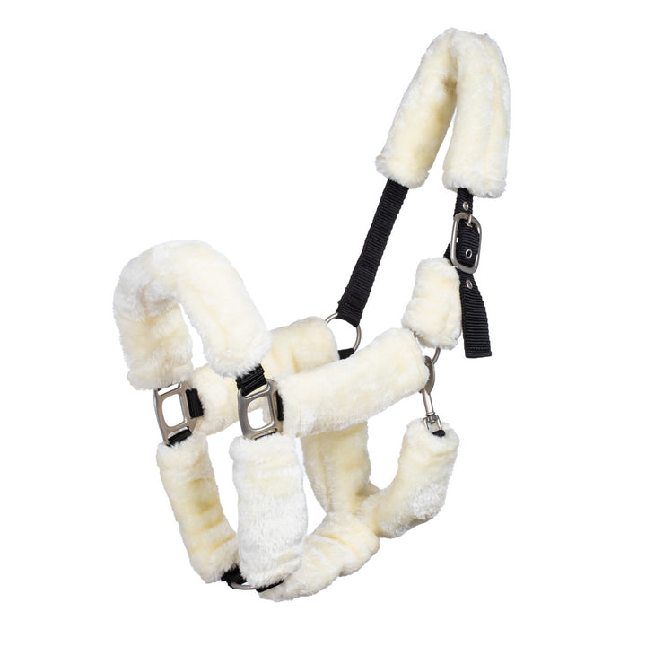 NYLON HALTER WITH SYNTHETIC WOOL LINING BLACK/CREAM