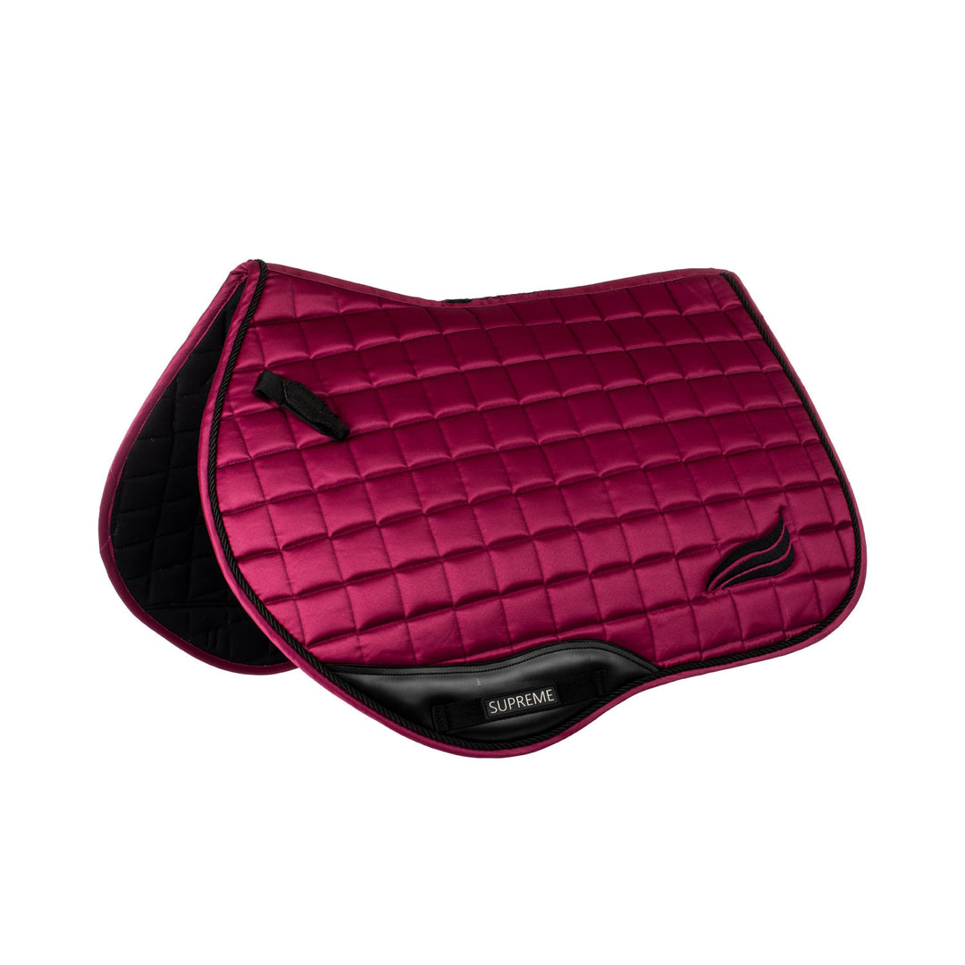 Satin jumping saddle pad BURGUNDY
