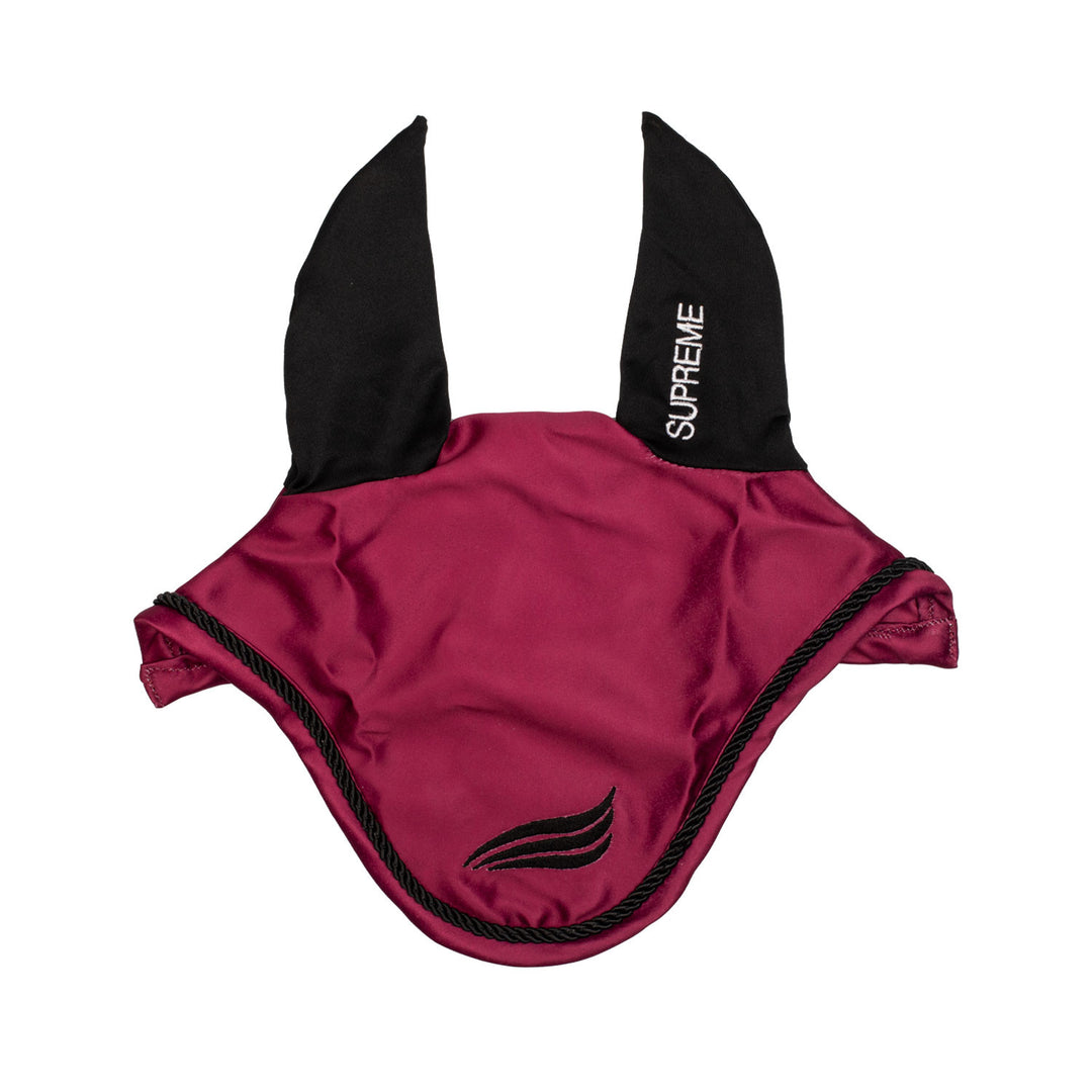 Satin fly veil with elastic ears BURGUNDY