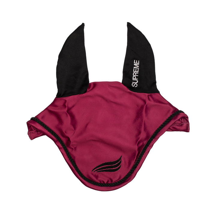 Satin fly veil with elastic ears BURGUNDY
