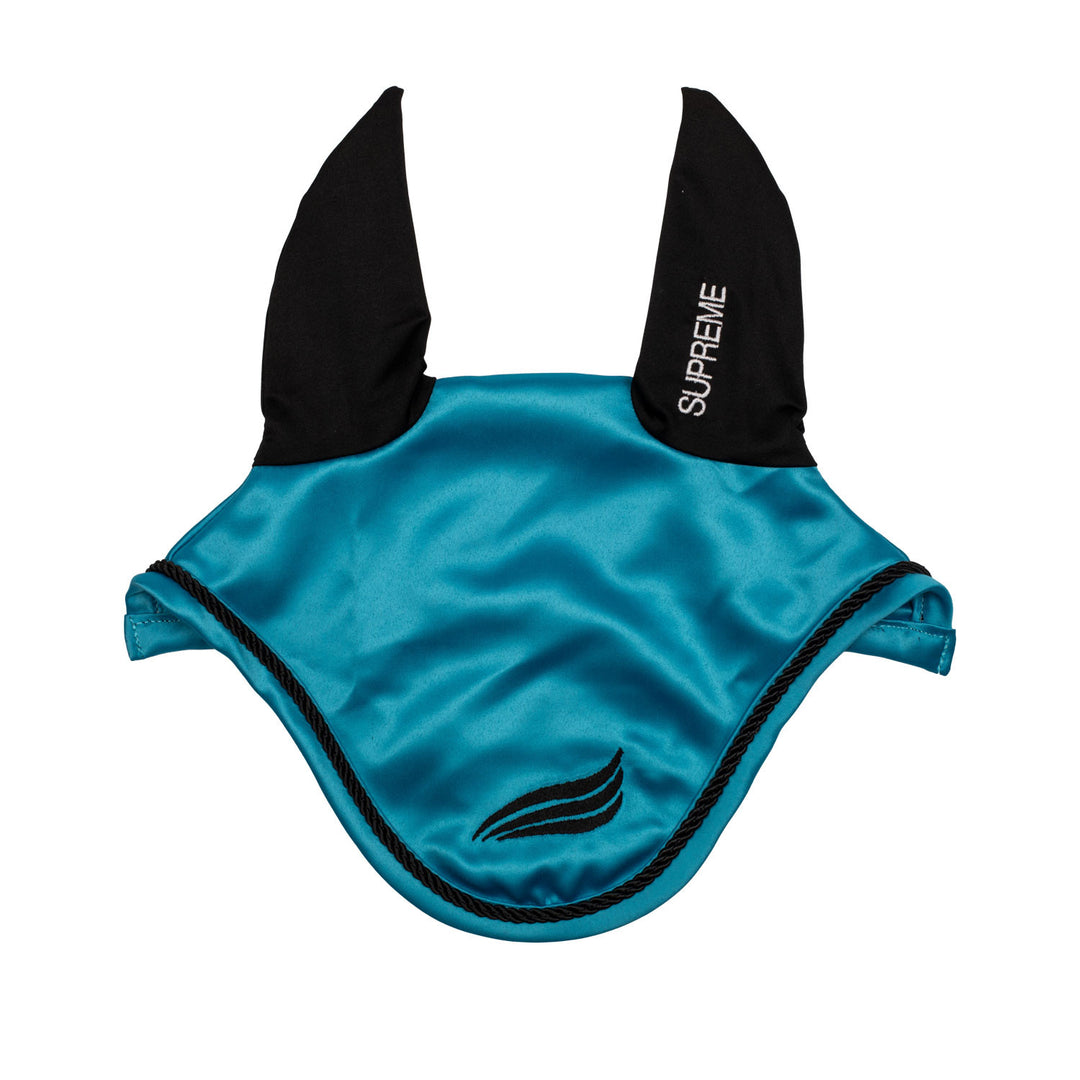 Satin fly veil with elastic ears BLUE