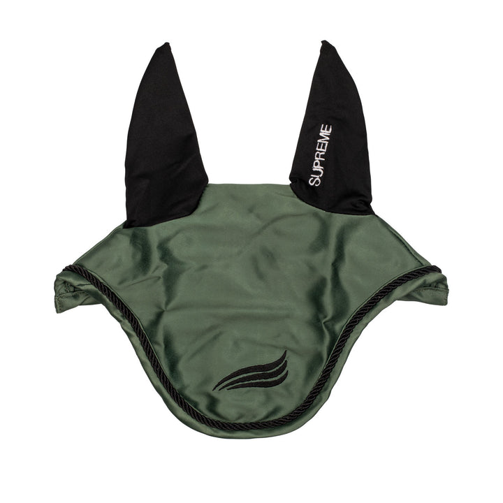 Satin fly veil with elastic ears HUNTER GREEN