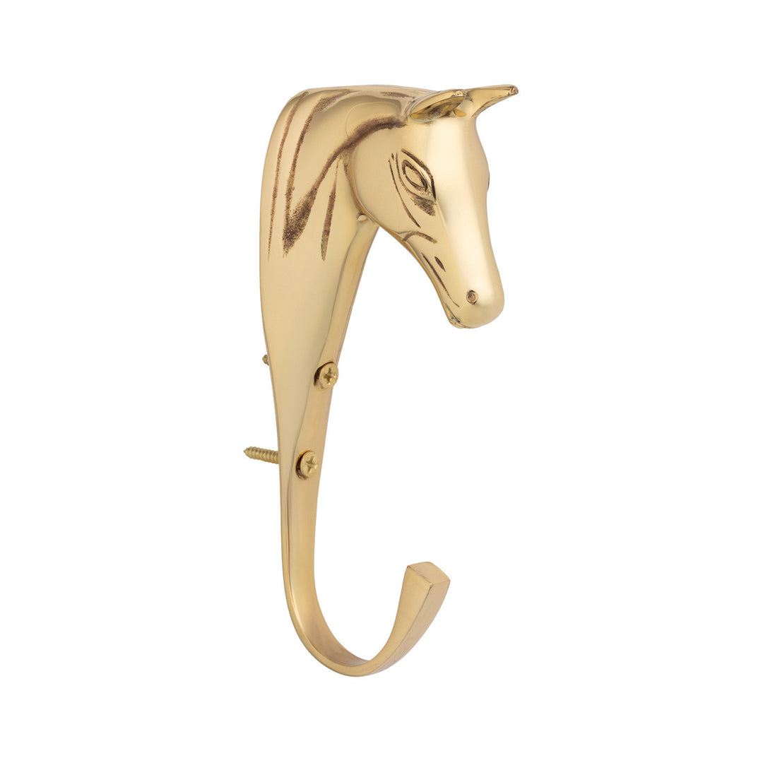Solid Brass Horse Head Hook GOLD