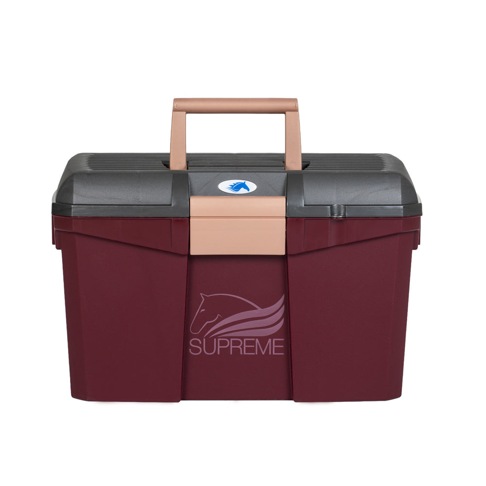 GROOMING BOX 168 BURGUNDY/GOLD