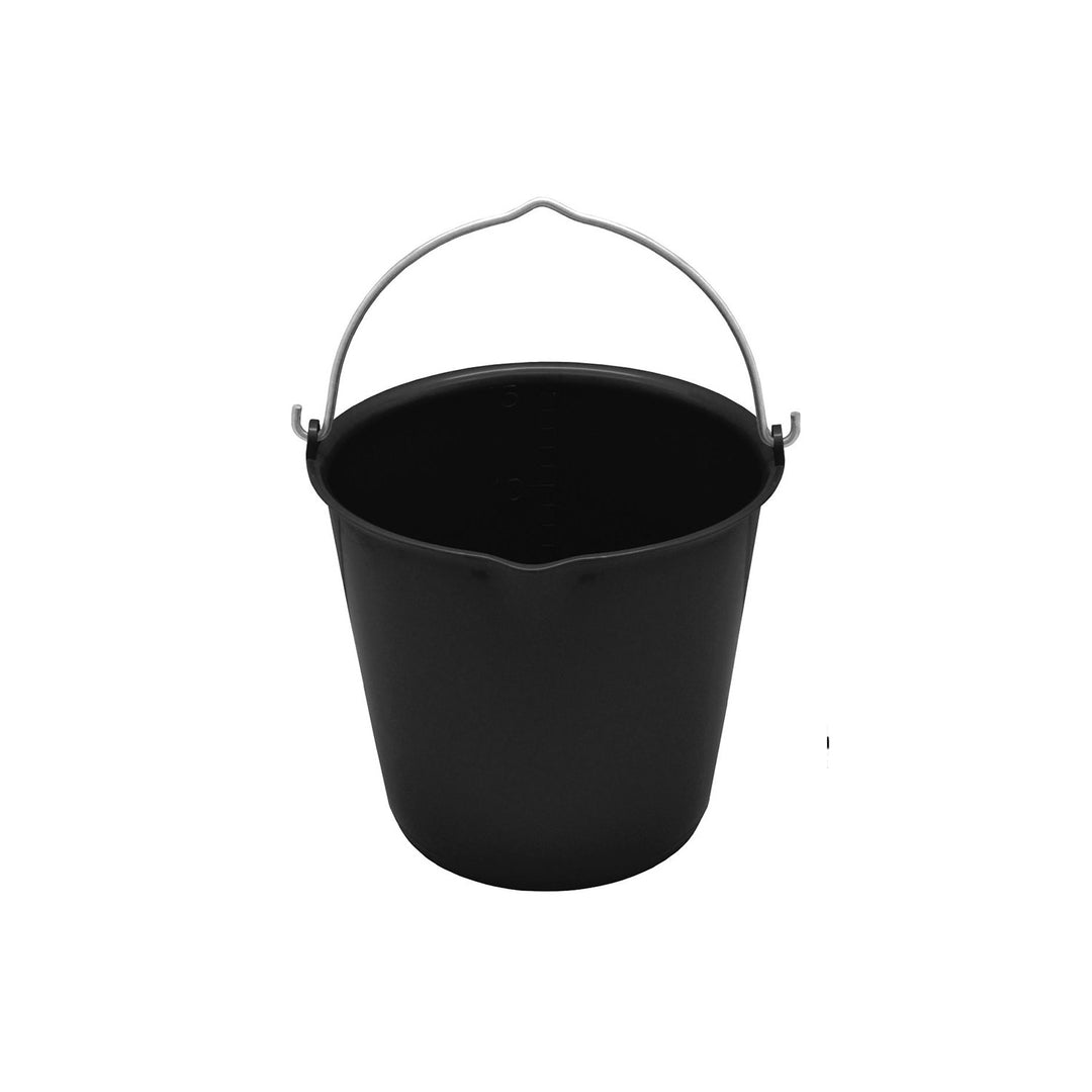 FLEX PLASTIC BUCKET WITH METAL HANDLE CAPACIT BLACK