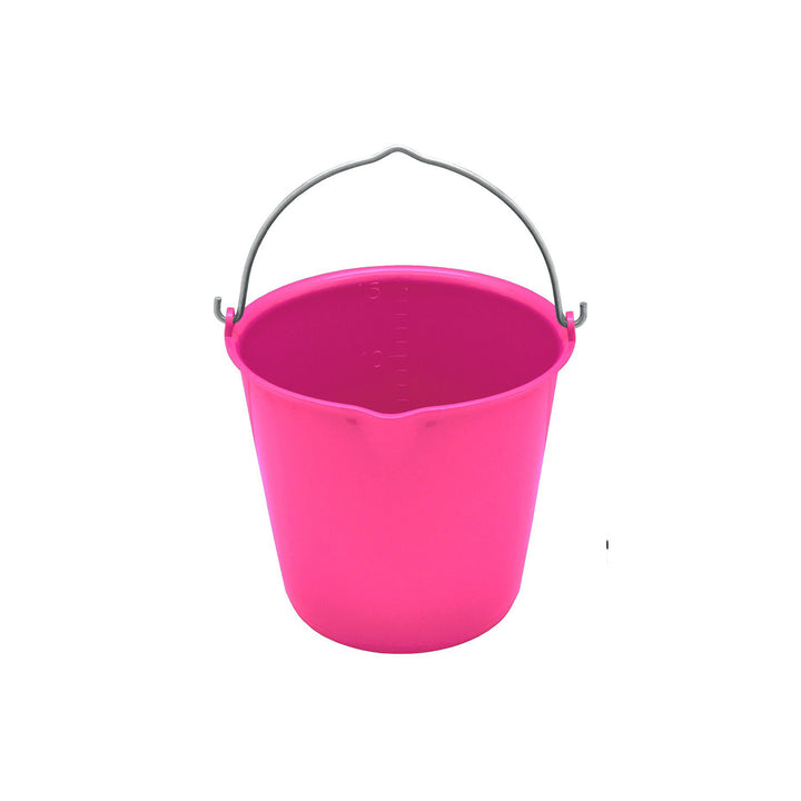 FLEX PLASTIC BUCKET WITH METAL HANDLE CAPACIT PINK