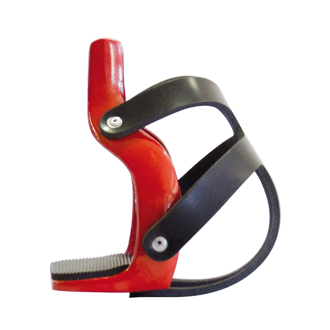 ALUMINUM COLOR STIRRUP WITH TOE CAGE RED