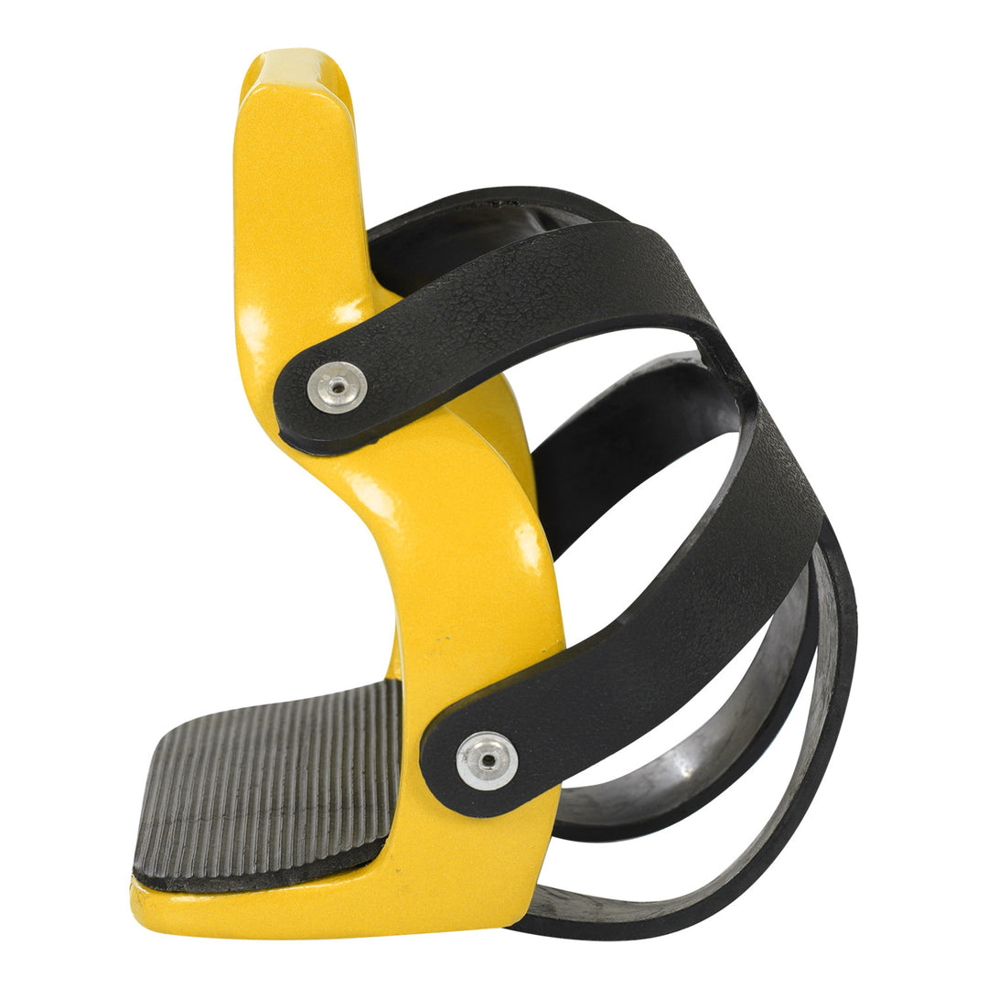 ALUMINUM COLOR STIRRUP WITH TOE CAGE YELLOW