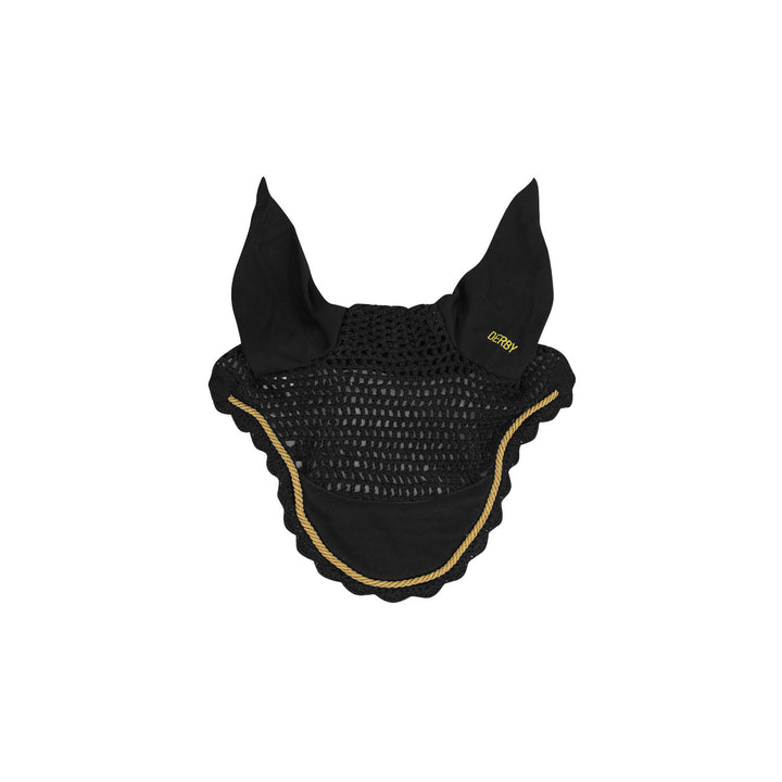DERBY COTTON PONY FLY VEIL BLACK/GOLD/BLACK