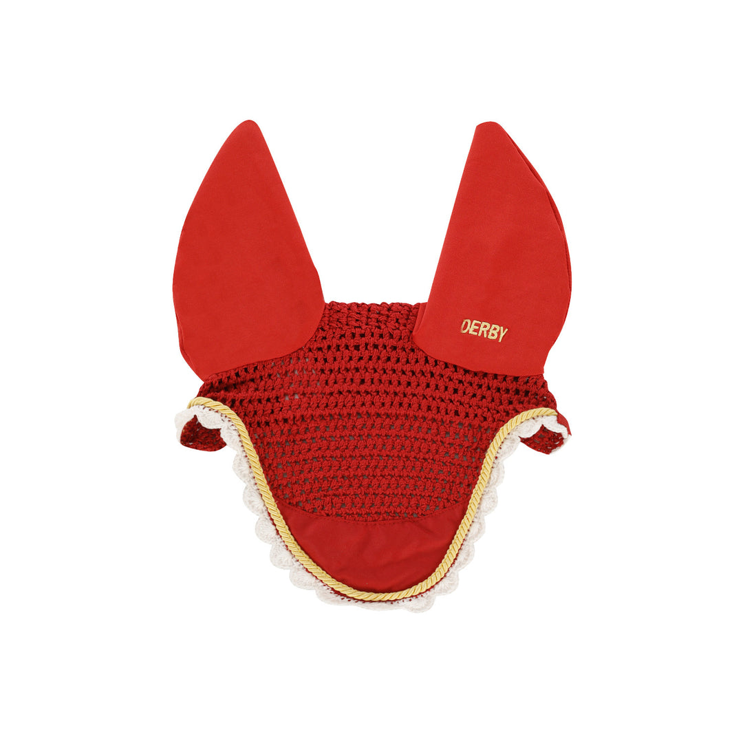 DERBY COTTON PONY FLY VEIL RED/GOLD/WHITE