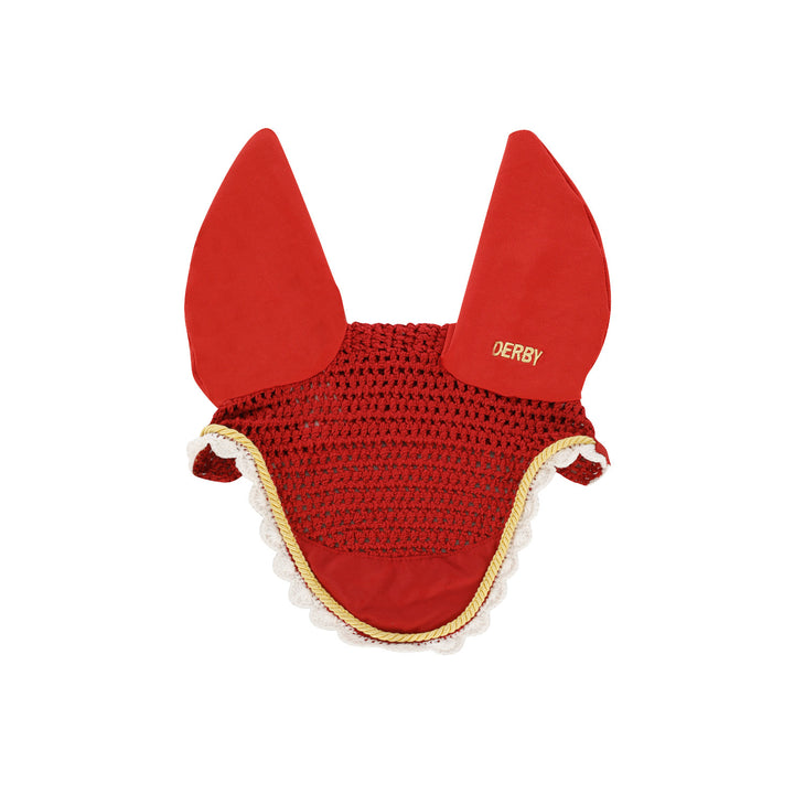 DERBY COTTON PONY FLY VEIL RED/GOLD/WHITE