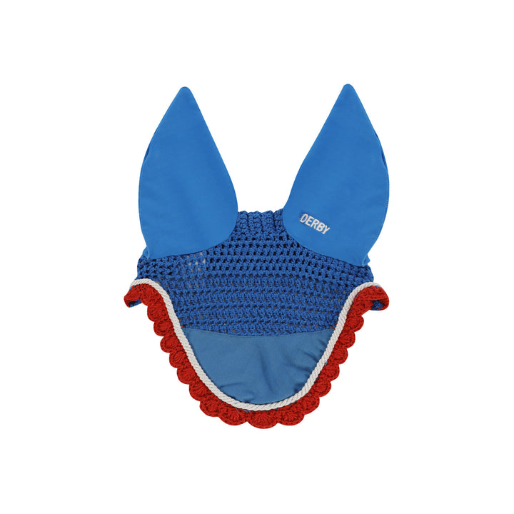 DERBY COTTON PONY FLY VEIL ROYAL/WHITE/RED