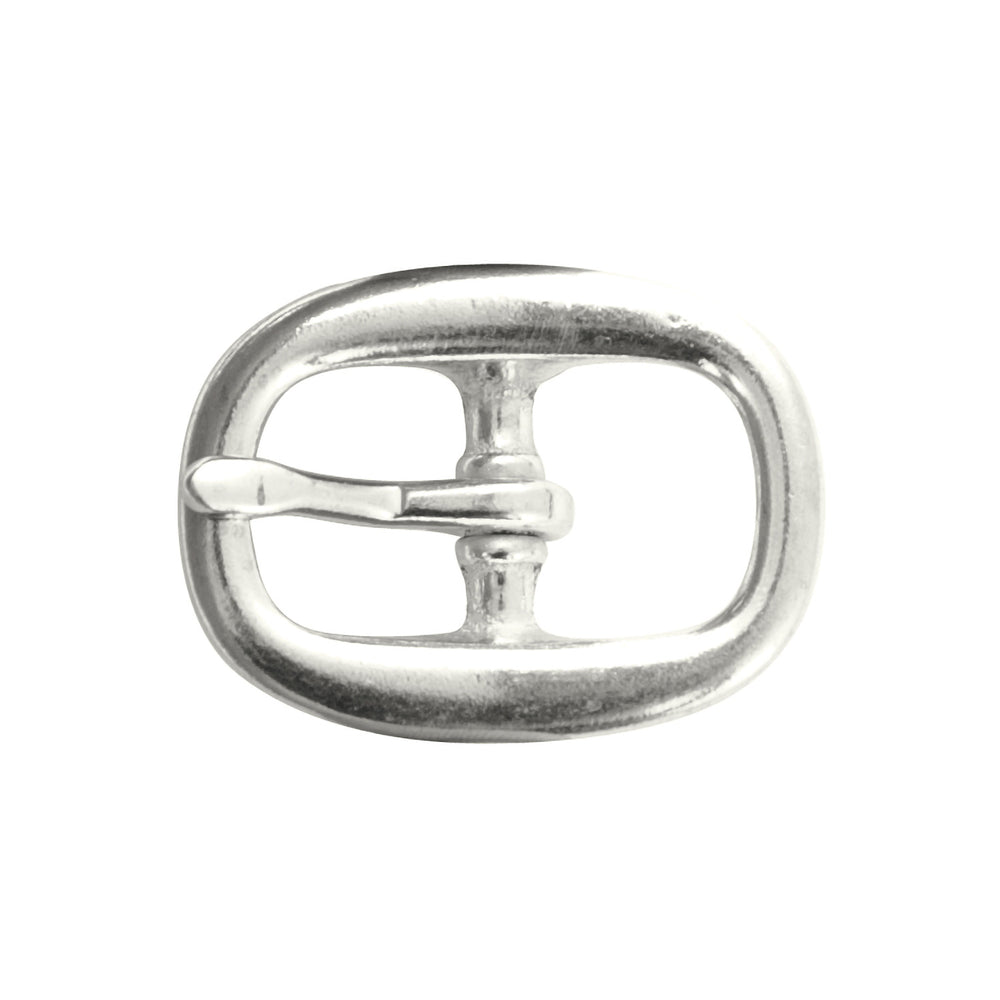 SWEDGE BUCKLE WITH CENTER BAR SILVER