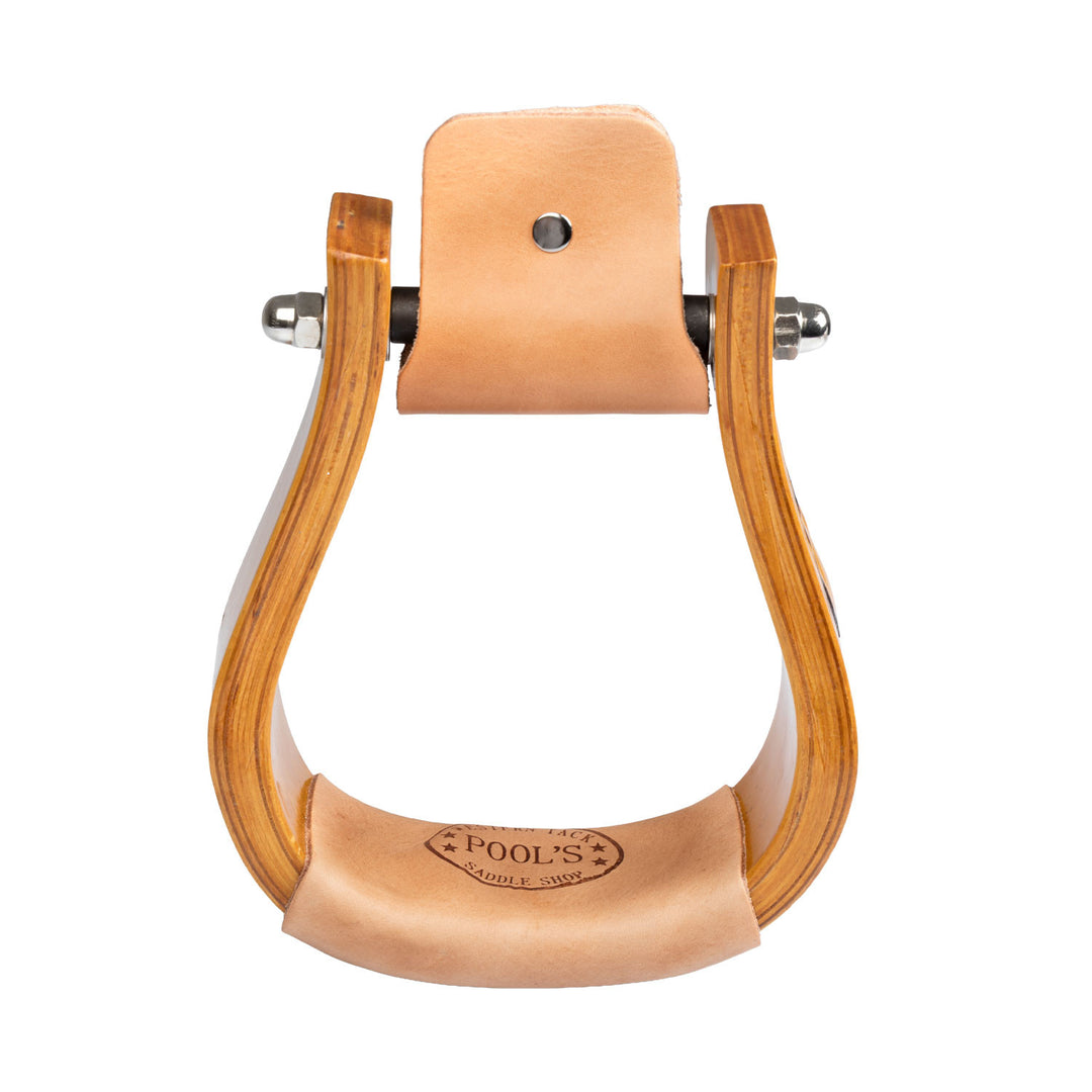 WOODEN WESTERN STIRRUPS WITH NAVAJO DESIGN
