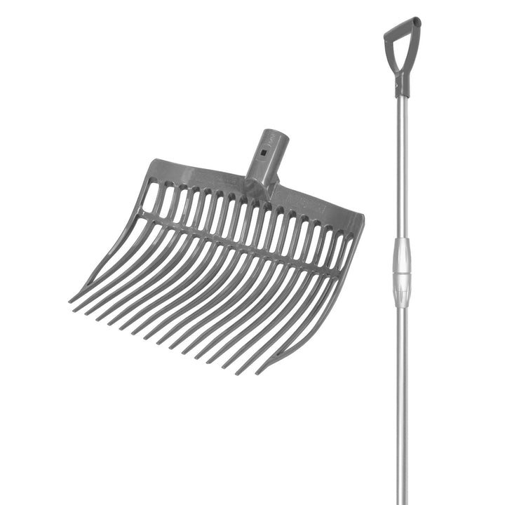 ROUNDED FORK WITH TELESCOPIC ALUMINUM HANDLE ANTHRACITE