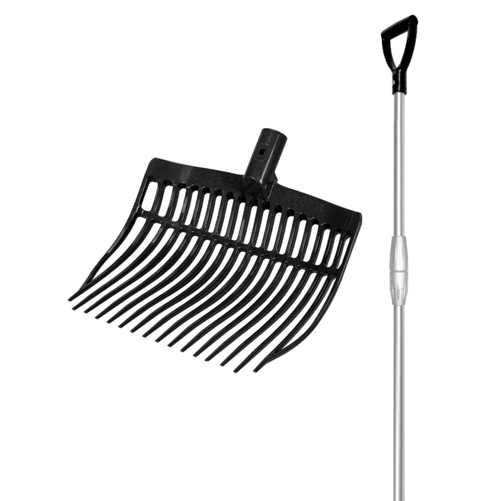 ROUNDED FORK WITH TELESCOPIC ALUMINUM HANDLE BLACK