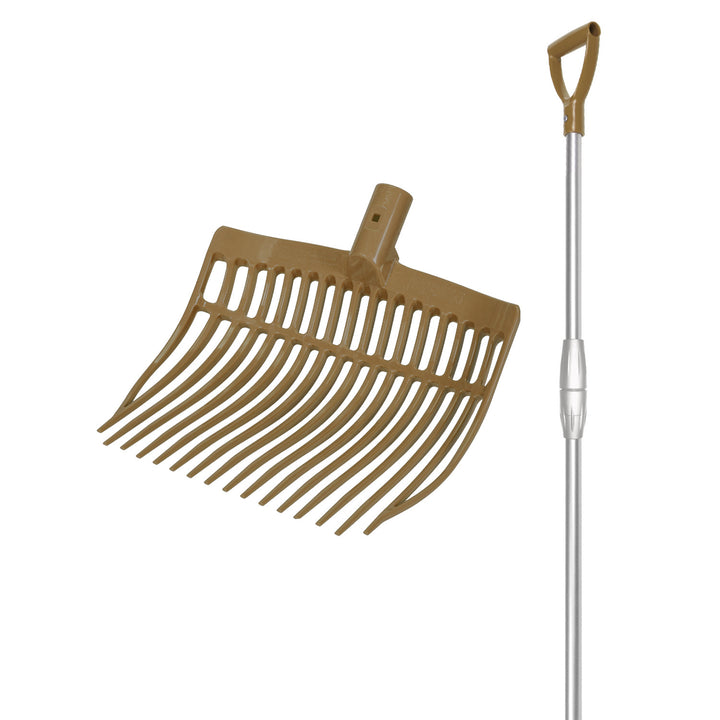 ROUNDED FORK WITH TELESCOPIC ALUMINUM HANDLE GOLD