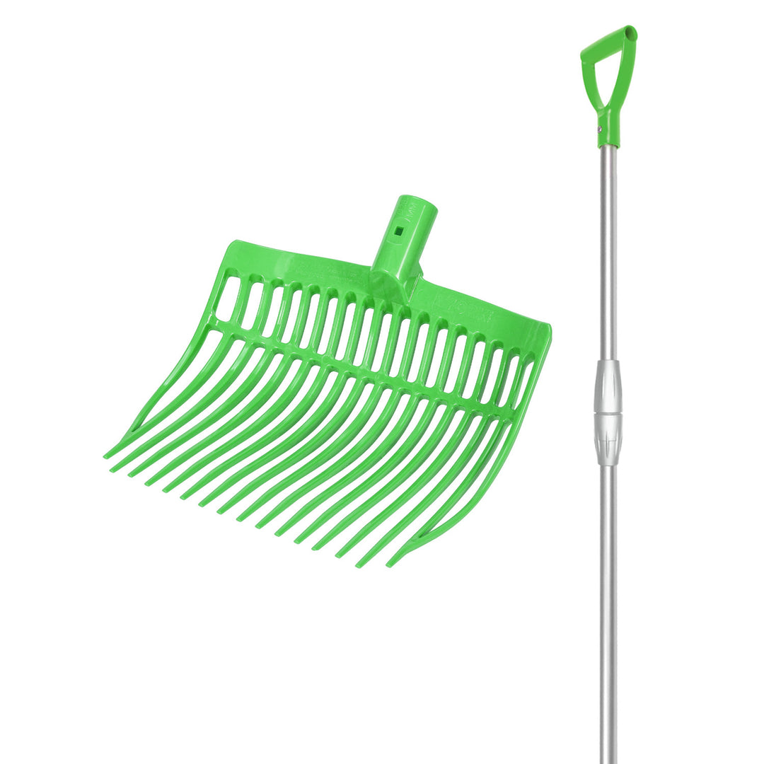 ROUNDED FORK WITH TELESCOPIC ALUMINUM HANDLE LIME
