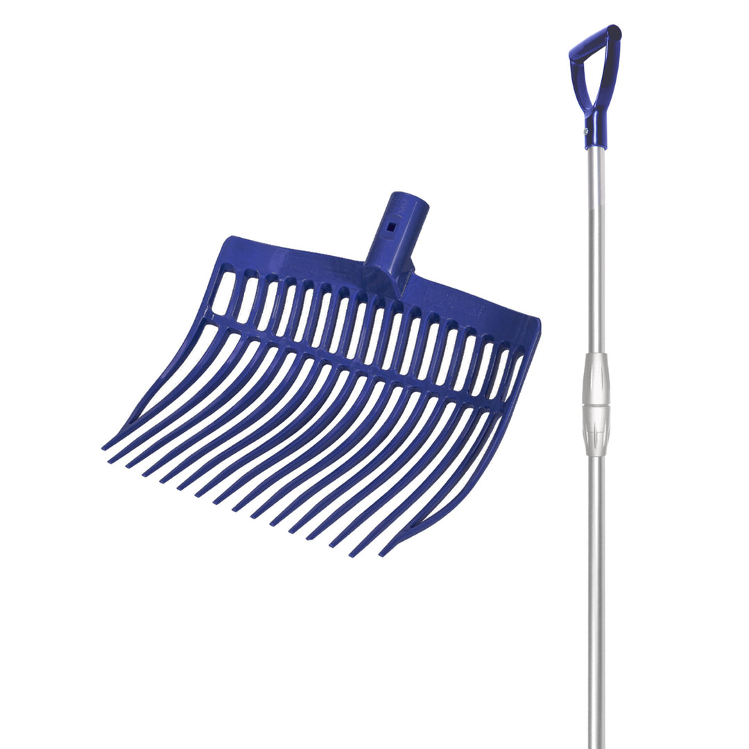 ROUNDED FORK WITH TELESCOPIC ALUMINUM HANDLE NAVY