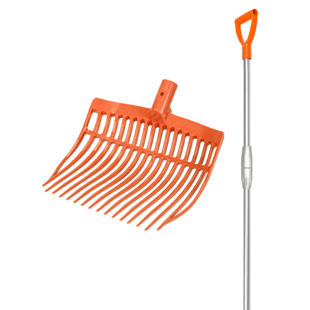 ROUNDED FORK WITH TELESCOPIC ALUMINUM HANDLE ORANGE