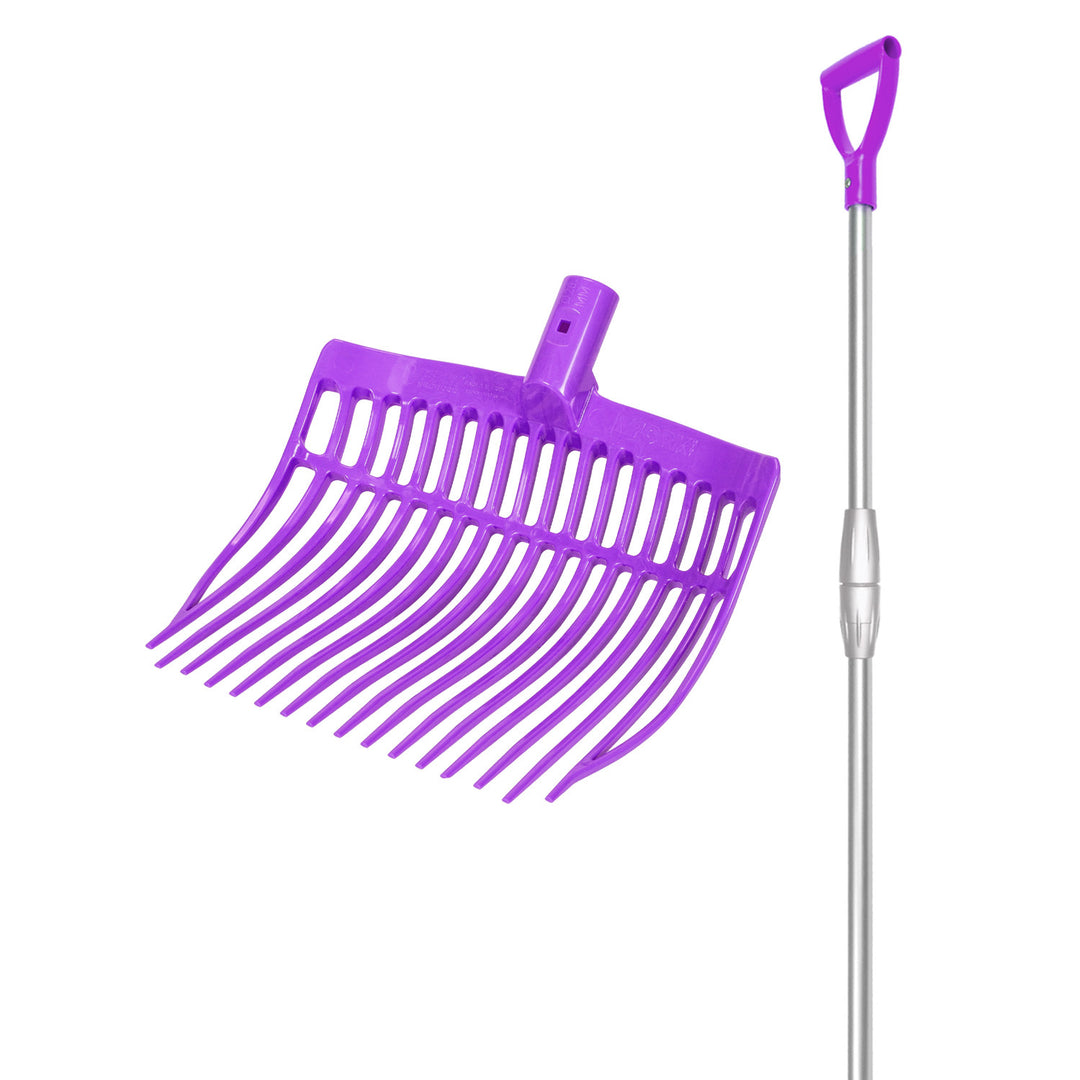 ROUNDED FORK WITH TELESCOPIC ALUMINUM HANDLE PURPLE