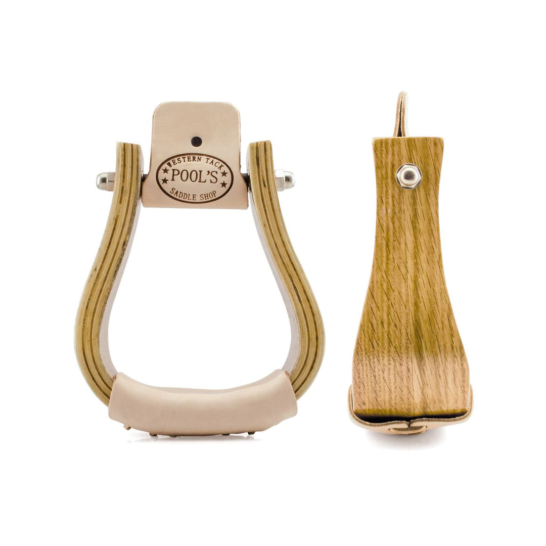 WOODEN WESTERN STIRRUPS WITH WIDE TREAD