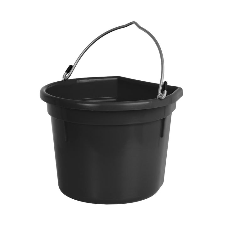 PLASTIC BUCKET WITH HANDLE BLACK