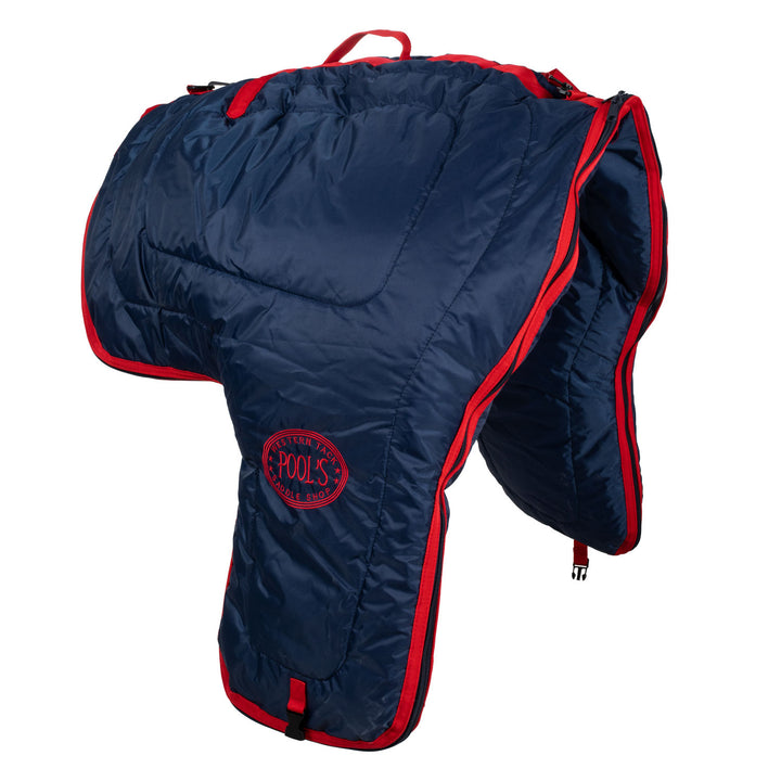 PADDED SADDLE CARRYING BAG NAVY/RED